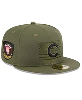 Men's New Era Green Chicago Cubs 2023 Armed Forces Day On-Field 59FIFTY Fitted Hat