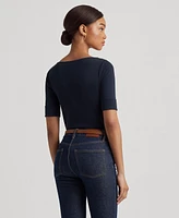 Lauren Ralph Petite Stretch Boatneck Top
