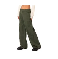 Edikted Women's Ember Mid Rise Cargo Pants