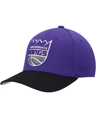 Men's Mitchell & Ness Purple, Black Sacramento Kings Mvp Team Two-Tone 2.0 Stretch-Snapback Hat