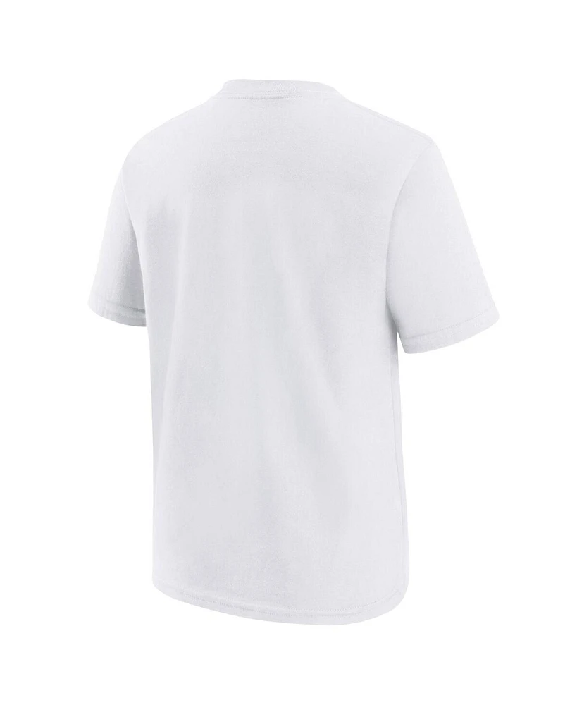 Big Boys and Girls Nike White Brooklyn Nets Vs Block Essential T-shirt