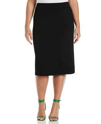 Ella Rafaella Plus Size Mixed Rib Sweater Skirt