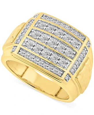 Men's Diamond Cluster Ring (1 ct. t.w.) in 10k Gold