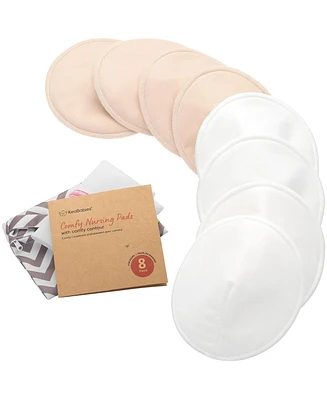 KeaBabies Maternity 8pk Organic Nursing Pads, Washable Breast Pads + Wash Bag, Reusable Nipple