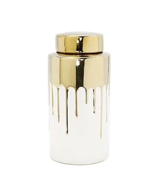 Medium Jar with Cover and Drip Design