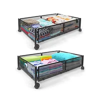 Mega Casa Under Bed Storage Containers with Wheels, Under Bed Organizer Drawer for Clothes, Toy, 2 Packs