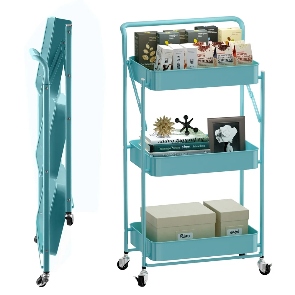 4 tier Rolling Utility Cart with Lockable Wheels