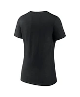 Women's Fanatics Black Nebraska Huskers Basic Arch V-Neck T-shirt