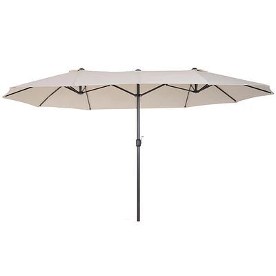 Outsunny 15' Extra Large Double Patio Umbrella for Pool