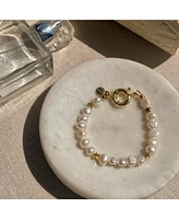 Joey Baby 18K Gold Plated Freshwater Pearl with Star and Pearl Twinkie - Twinkie Bracelet 7" For Women and Girls