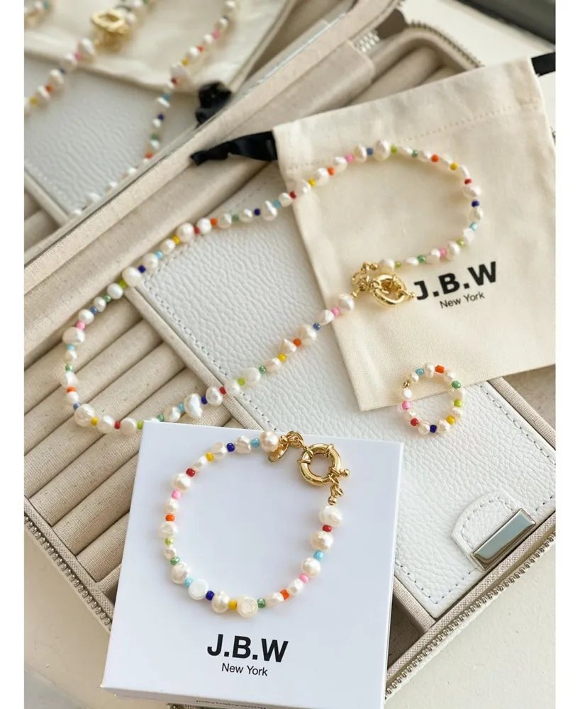 Joey Baby 18K Gold Plated Freshwater Pearls with Colored Glass Beads