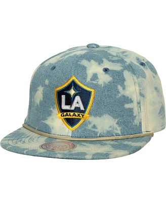 Men's Mitchell & Ness Blue La Galaxy Acid Wash Snapback Hat