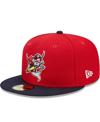 Men's New Era Red, Navy Portland Sea Dogs Marvel x Minor League 59FIFTY Fitted Hat