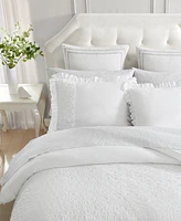 Laura Ashley Eyelet Ruffle Microfiber 2 Piece Comforter Set