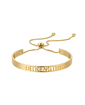 Unwritten 14K Gold Flash Plated 'Strength' Bracelet