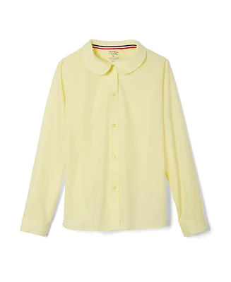 French Toast Big Girls Long Sleeve Modern Peter Pan Collar Blouse
