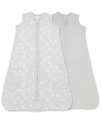 Bublo Baby Baby Baby Wearable Blanket, Cotton Sleep Sacks, 2 Pack Unisex Sleeping Bag Sack, 2-Way Zipper