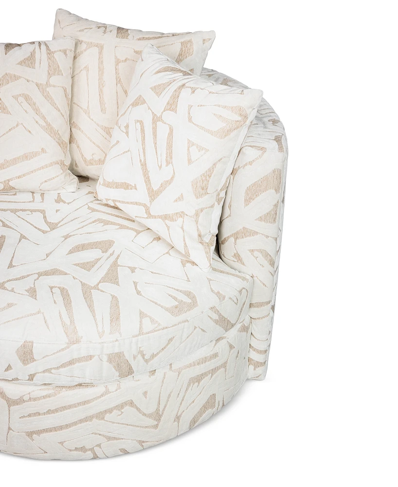 Korren Fabric Round Swivel Chair, Created for Macy's