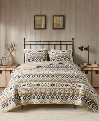 Woolrich Montana Printed Cotton Oversized 3 Piece Quilt Sets