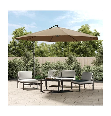 Cantilever Garden Parasol with Aluminum Pole 137.8" Taupe