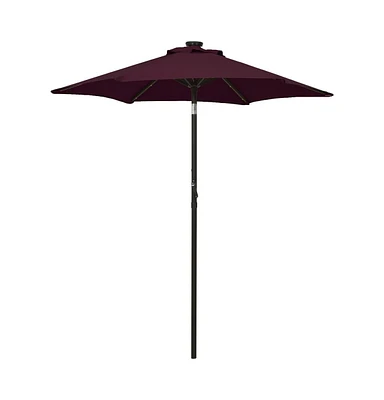 Garden Parasol with Led Lights Bordeaux Red 78.7"x83.1" Aluminum