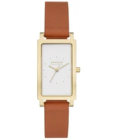 Skagen Women's Hagen Quartz Three Hand Brown Leather Watch, 22mm