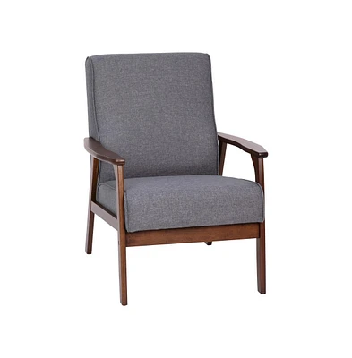 Langmore Upholstered Mid-Century Modern Arm Chair With Wood Frame