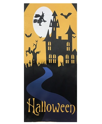 Spooky House Halloween Outdoor House Flag with Bats and Witch, 28" x 40"