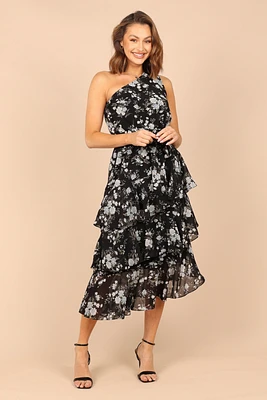 Petal and Pup Women's Brigette One Shoulder Tiered Midi Dress