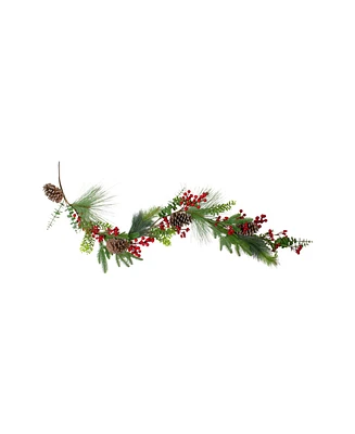 5' x 10" Berry Pine and Eucalyptus Artificial Christmas Garland - Unlit