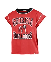Women's '47 Brand Red Georgia Bulldogs Sound Up Maya Cutoff T-shirt