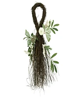 24" Pumpkins and Berries Artificial Fall Harvest Twig Teardrop Swag