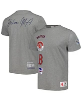 Men's Mitchell & Ness Heather Gray Boston Red Sox Cooperstown Collection City Collection T-shirt