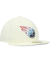 Men's New Era Cream Tennessee Titans Chrome Color Dim 59FIFTY Fitted Hat