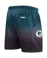 Men's Pro Standard Black, Green Bay Packers Ombre Mesh Shorts