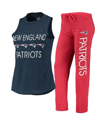 Women's Concepts Sport Navy, Red New England Patriots Plus Meter Tank Top and Pants Sleep Set