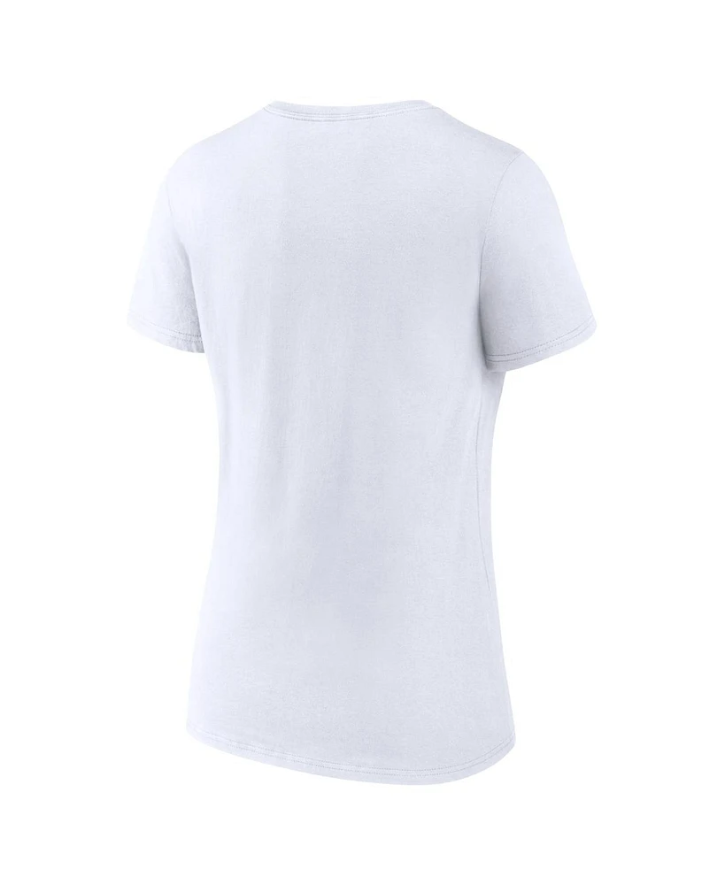 Women's Fanatics White Nebraska Huskers Evergreen Campus V-Neck T-shirt