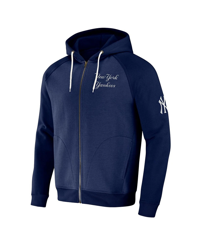 Men's Darius Rucker Collection by Fanatics Navy New York Yankees Raglan Full-Zip Hoodie
