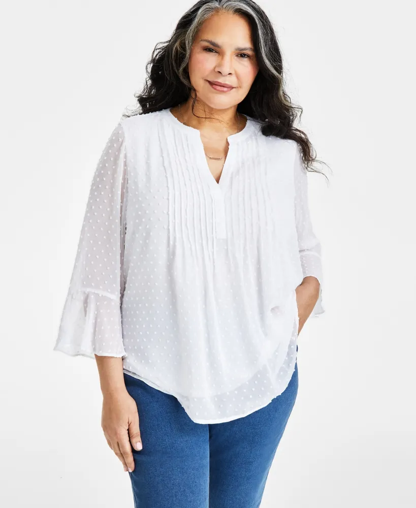 Style & Co Plus Pintuck Blouse, Exclusively at Macy's