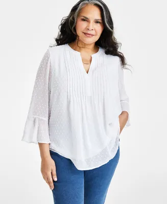 Style & Co Plus Pintuck Blouse, Exclusively at Macy's