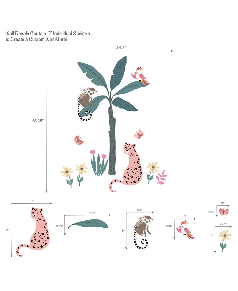 Lambs & Ivy Enchanted Safari Colorful Jungle Animals Wall Decals/Stickers