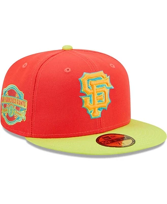 Men's New Era Red, Neon Green San Francisco Giants Lava Highlighter Combo 59FIFTY Fitted Hat