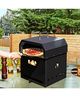 4-in-1 Multipurpose Outdoor Pizza Oven Wood Fired 2-Layer Detachable Oven