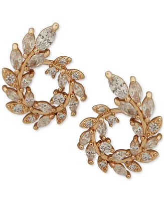 lonna & lilly Gold-Tone Crystal Wreath Spiral Stud Earrings