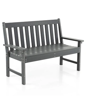 Garden Bench All-Weather Hdpe 2-Person Outdoor for Front Porch Backyard