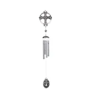 Fc Design 28" Long Pewter Cross Wind Chime