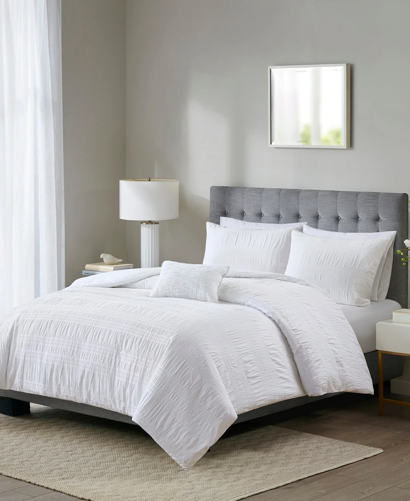 Madison Park Nicolette Cotton 4-Pc. Duvet Cover Set, Full/Queen