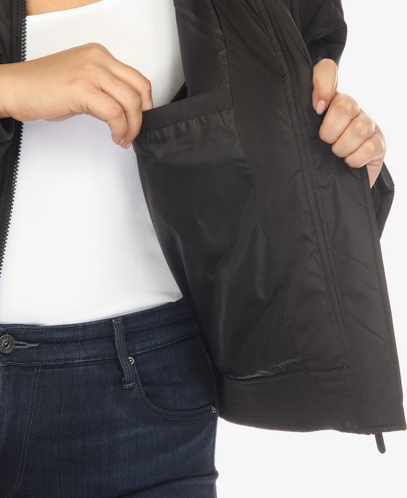 White Mark Plus Diamond Quilted Puffer Bomber Jacket