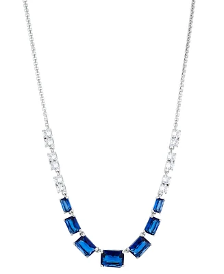 Eliot Danori Silver-Tone Mixed Crystal Statement Necklace, 16" + 2" extender, Created for Macy's