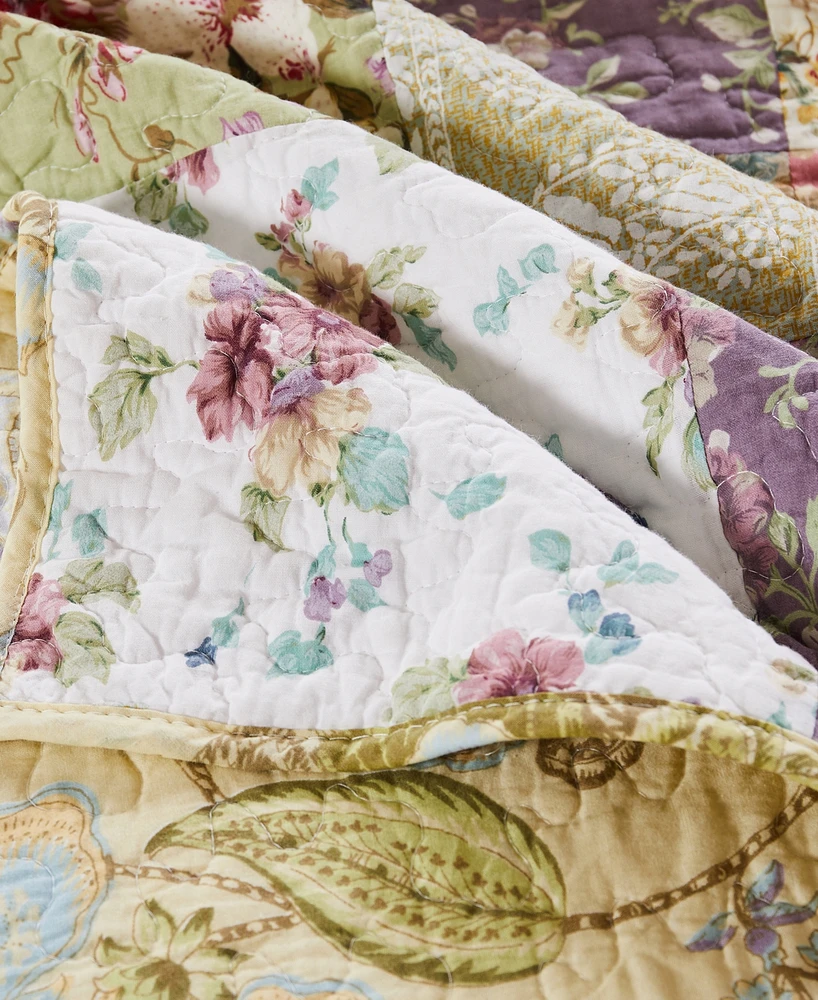 Greenland Home Fashions Blooming Prairie Authentic Patchwork 4 Piece Quilt Set, Twin/Twin Xl